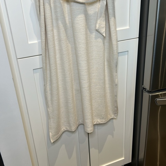 GAP Softspun Turtleneck Tie-Belt Midi Cream Dress Size L - Picture 9 of 16